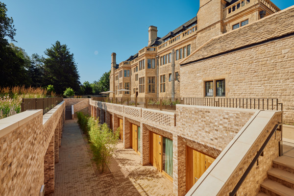 View of Rhodes House courtyard accommodation and east wall of Rhodes House