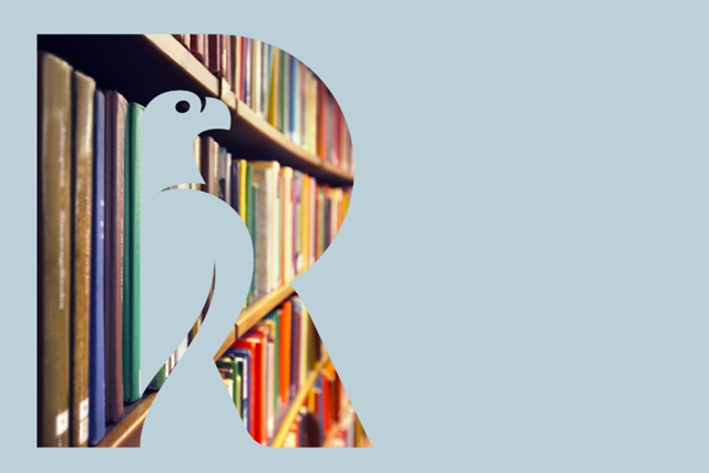 Scholars Library banner with Rhodes logo