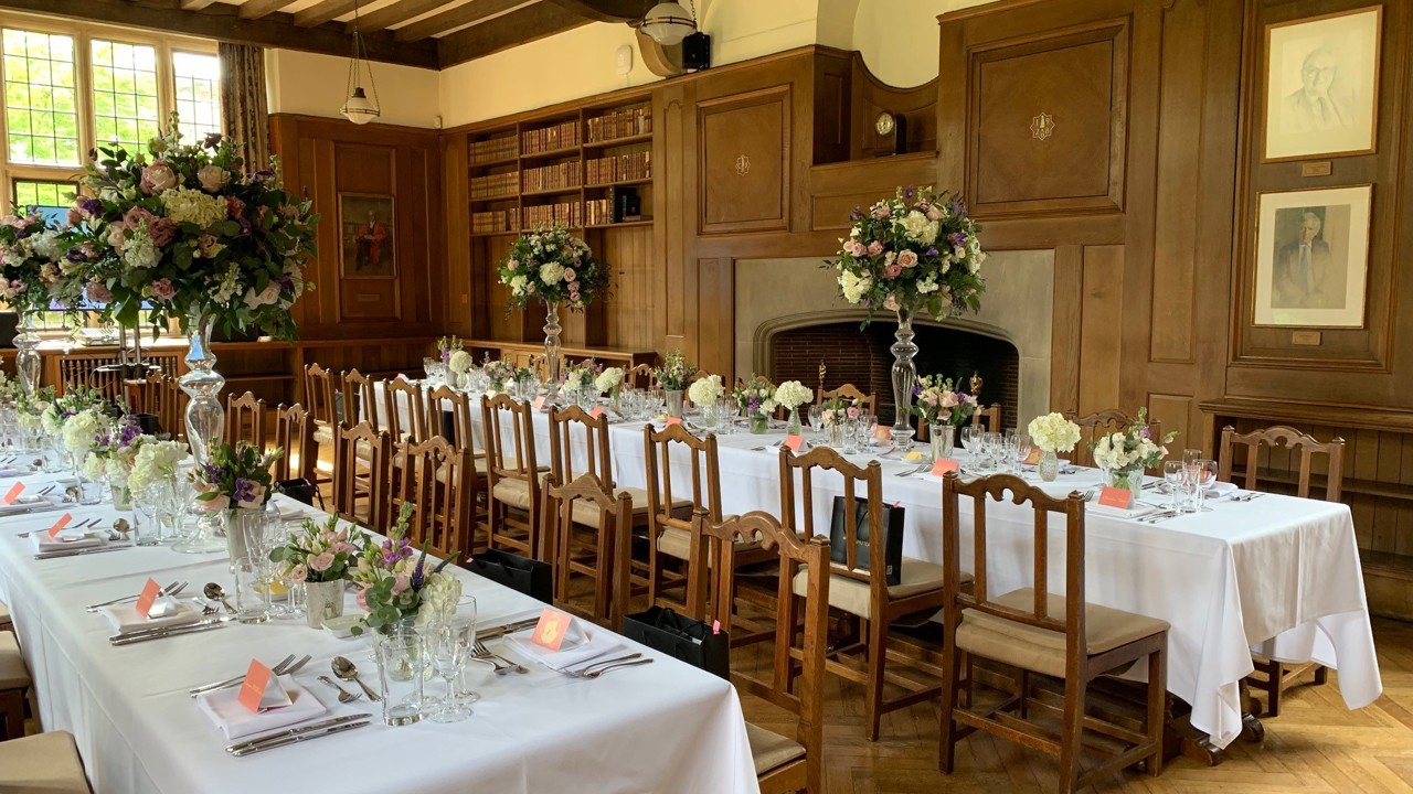 Beit Room dinner with two banquet tables