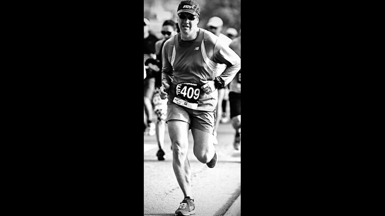 Charles running in shorts
